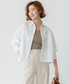 23区 【洗える】CANCLINI クロップド テントライン シャツ