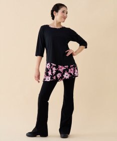 Chacott プリントコンビワンピースTシャツ