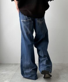 WEGO メタリックプリントデニムパンツ