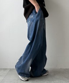 WEGO メタリックプリントデニムパンツ