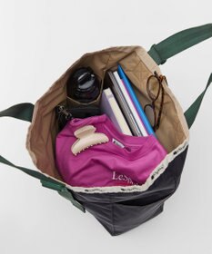LeSportsac LG HANDLE ADJ TOTE/ディープシー/ボトルグリーンウェビング