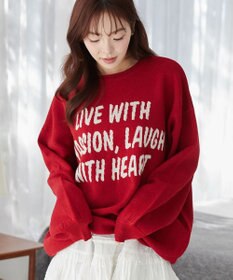 WEGO グラフィックBIGニットプルオーバー