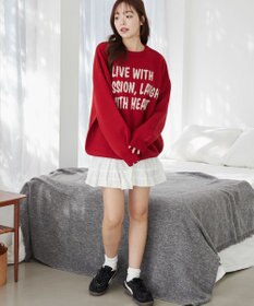 WEGO グラフィックBIGニットプルオーバー