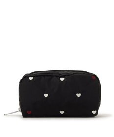 LeSportsac RECTANGULAR COSMETIC/レッド/ホワイトハートEMB