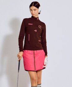 PW CIRCULUS 【裏起毛であたたか】【WOMEN】CATモチーフ  裏起毛ロングスリーブモックネックT   ゴルフウェア レディース