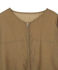 AMERICAN HOLIC 【WEB限定】ノーカラーシアーZIPブルゾン