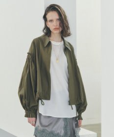 YECCA VECCA ボリュームギャザーデザインZIPブルゾン