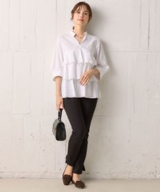 組曲 コンパクトシャーティングティアード ブラウス