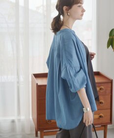 WEGO 【ANGIE VINTAGE】シアーデニムバンドカラーシャツ