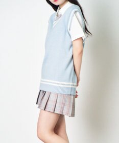 WEGO 【SCHOOLITEM】ラインスクールニットベスト