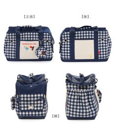 PET PARADISE リサとガスパール ギンガムキャリーバッグ 《紺》 M 小型犬 約4～8㎏