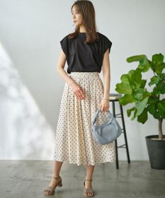 組曲 L 【WEB限定】ドットプリントデシン フリルパンツ