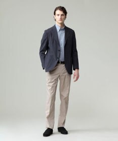 J.PRESS MEN 【ストレッチ】シャドウ千鳥ストレッチ ステムテーパードパンツ