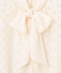 自由区 【洗える】カットジャカード ボウタイブラウス