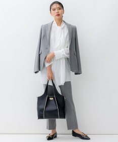 23区 【洗える】ウールライクカルゼ テーパード パンツ