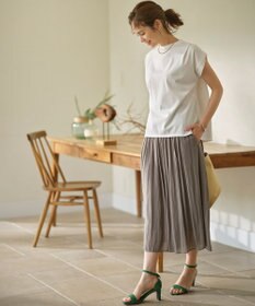 組曲 GIZAプレーティング天竺フレンチスリーブ Tシャツ