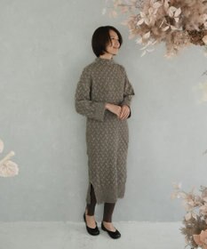 muuc 〈希少なラムウール＆高品質カシミヤ〉バスケット柄ニットワンピース