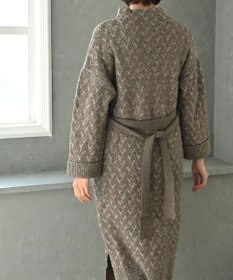 muuc 〈希少なラムウール＆高品質カシミヤ〉バスケット柄ニットワンピース