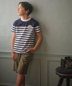 J.PRESS KIDS 【110-130cm】パネルボーダーハウスロゴ Ｔシャツ