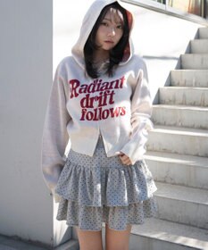 WEGO グラフィックジャガードニットZIPパーカー