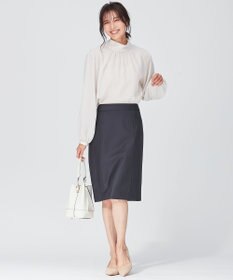 23区 L リボンディテール ギャザー ブラウス