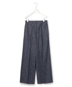 ICB 【洗える】 コットンリアクティブデニム ワイドストレートパンツ