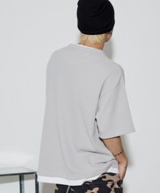 WEGO 【ユニセックス着用ITEM/MLサイズ展開】キーネックフェイクレイヤードグラフィックT（SS）
