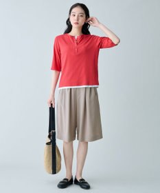 ANY L フェイクレイヤード半袖プルオーバー