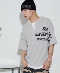 WEGO 【ユニセックス着用ITEM/MLサイズ展開】キーネックフェイクレイヤードグラフィックT（SS）