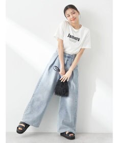 earth music&ecology ロゴソリッドミニマルＴシャツ