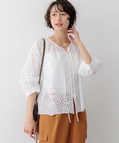 23区 S 【先行予約/見上愛さん着用】カットワークエンブロイダリー 2WAYブラウス