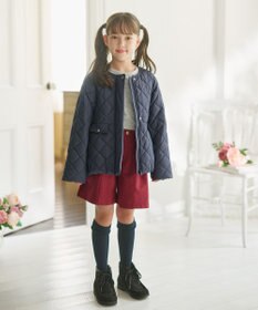 組曲 KIDS 【110-140㎝】マフラー付き中綿キルト アウター