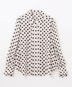 GRACE CONTINENTAL ドットプリントボウタイブラウス