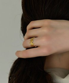 Phoebe 〈金属アレルギー対応〉オーバルリンクリング　ゴールド　ステンレス