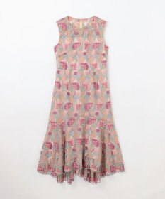 GRACE CONTINENTAL フラワー刺繍チュールドレス