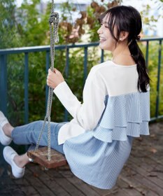 Tiaclasse 【洗える】バックフレアダイバープルオーバー