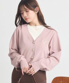 earth music&ecology ロゴ刺繍カーディガン