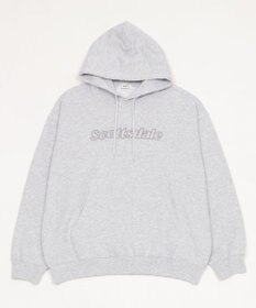 WEGO 【ユニセックス着用ITEM】エンボスステッチロゴプルパーカー