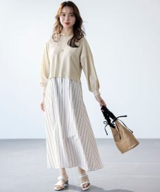 ANY SIS L 【2SET】シャツワンピ × ニット セット