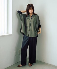 YECCA VECCA 2wayドロストスリーブバンドカラーシャツ