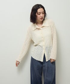 Green Parks カットレースシャツプルオーバー