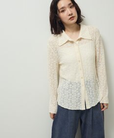 Green Parks カットレースシャツプルオーバー