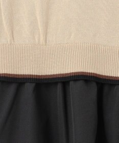 Feroux 【洗える】ニットドッキング ボウタイワンピース