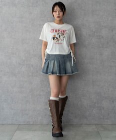 WEGO グラフィックショートサイドリボンドロストT