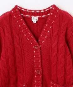 組曲 KIDS 【S-Lサイズ】 ケーブルニットカーディガン