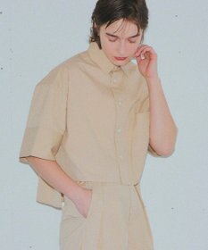 NAVE 【ReNAVE・セットアップ可/洗える/接触冷感/UVケア】コットンポリブロード クロップドシャツ