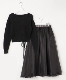 Feroux 【セットアイテム】ケーブルニット×オーガンジースカート