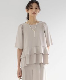 組曲 S ご好評につき追加生産【WEB限定】ジョーゼットジャージーティアード ブラウス