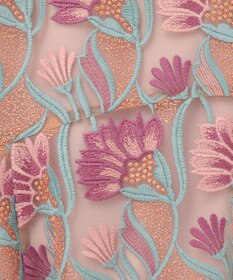 GRACE CONTINENTAL フラワー刺繍チュールドレス