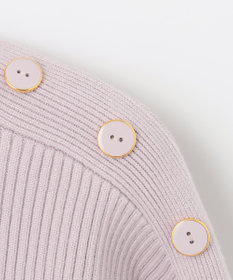 ANY SIS 【洗える】リブコンビボタン ニット